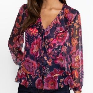 NWOT Johnny Was Kiko ruffle blouse in sz medium